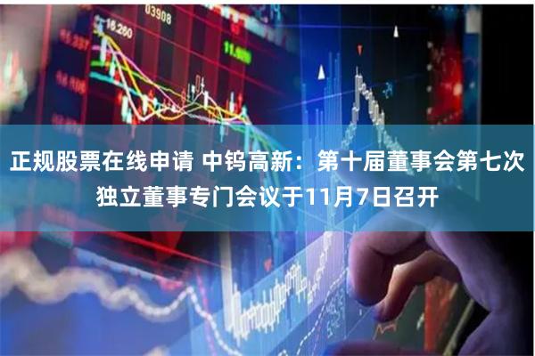 正规股票在线申请 中钨高新：第十届董事会第七次独立董事专门会议于11月7日召开